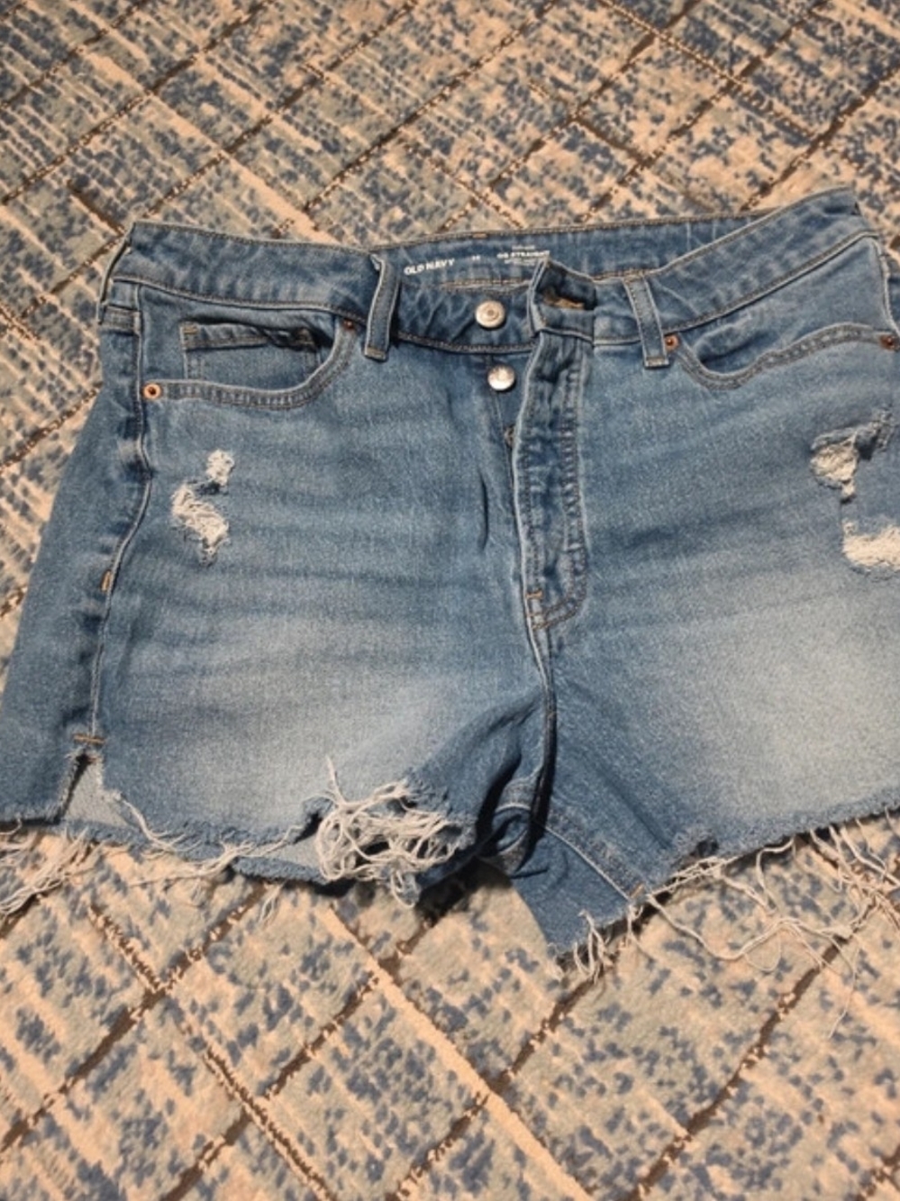 Old Navy Light Blue Distressed Denim Cutoff Shorts